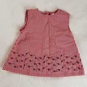 Copper Key Red & White Lady Bug Embroidered Top